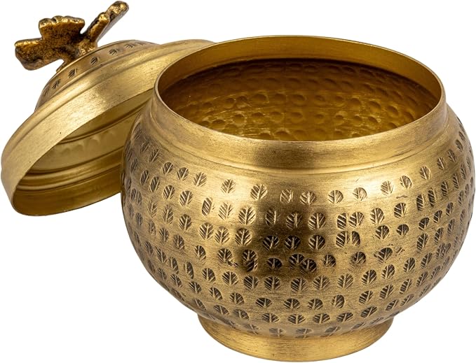 Creative Co-Op Round Hammered Metal Container - Image 4