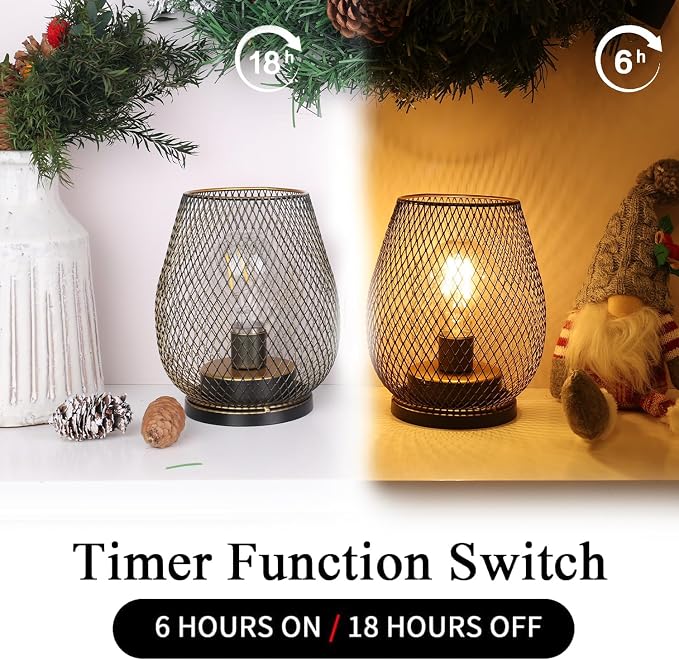 Set of 6 Battery Operated Lamp LED Table Lantern, Vintage Decorative Outdoor - Image 4