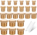 24PCS Brass Pipe Fittings Hex Head Plugs, 1/8" 1/4" 3/8" 1/2" NPT | Outer Hex by Ailbiuko