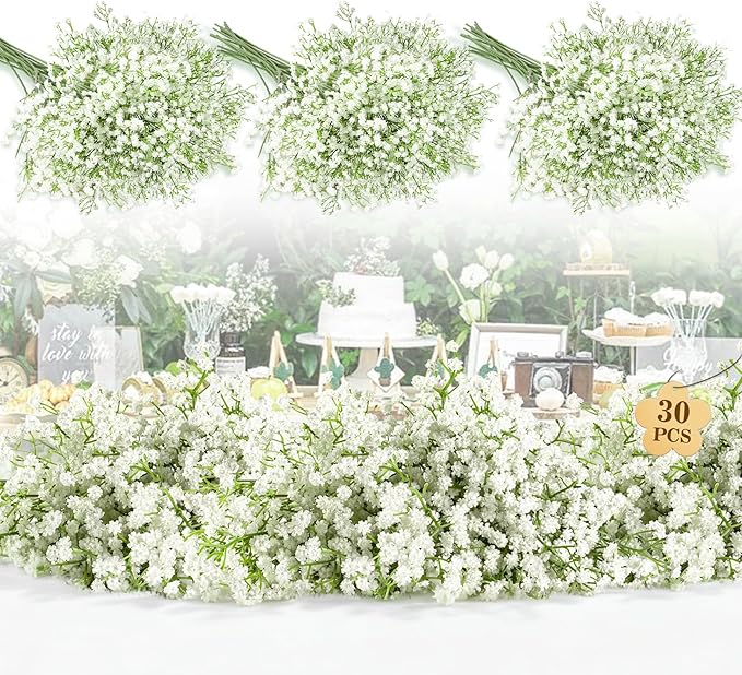 MAQIHAN 30 Babys Breath Artificial Flowers by MaqiIhanCustomOfficial