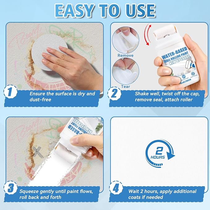 White Paint for Wall, All-in-One Repair Kit - Image 6