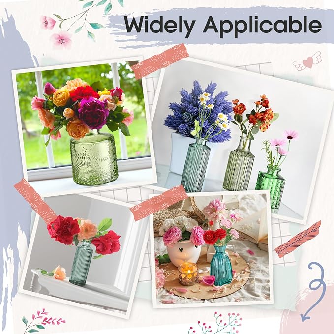 Yaomiao 30 Pcs Glass Bud Vases Centerpieces, Mini Colored Flower Vase - Image 3