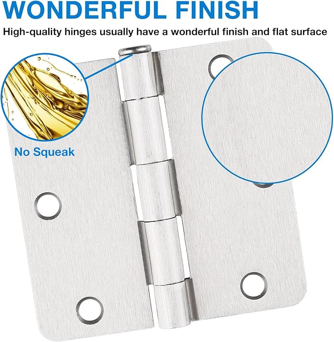 Satin Nickle Door Hinges 3.5 inch - Image 3