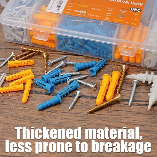 Drywall Anchors Assortment Kit for Sheetrock Concrete Brick, 5 Sizes Picture - Image 5