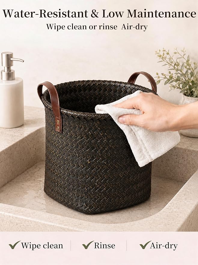 Wicker Storage Baskets, 4 Pack Woven Baskets - Image 7
