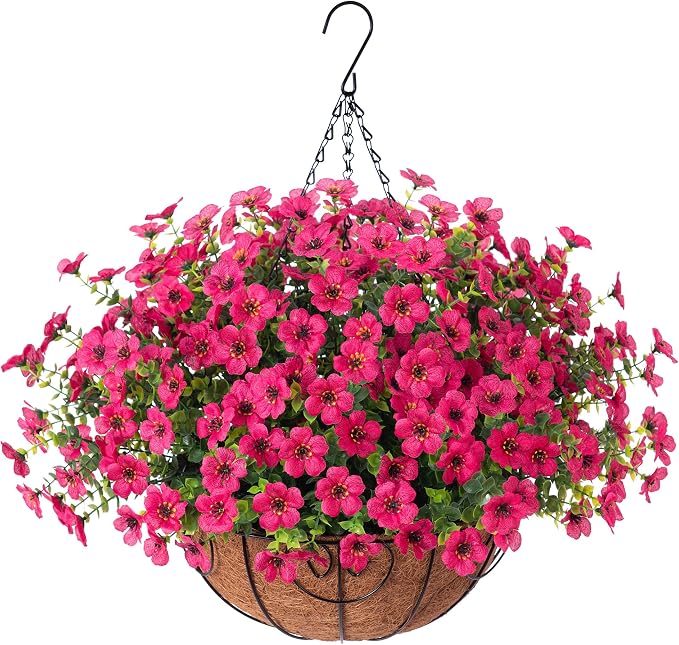 Artificial Fake Hanging Plants Flowers Basket by HyeFloraartificialflowers