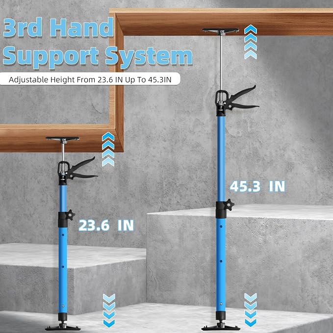 2PK Steel Cabinet Jacks for Installing Cabinets, 21.3-45.3Inches, Adjustable - Image 2
