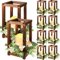 Hushee 30 Pcs Wooden Wedding Lantern Centerpiece Candles Wreaths Set, LED by Hushee