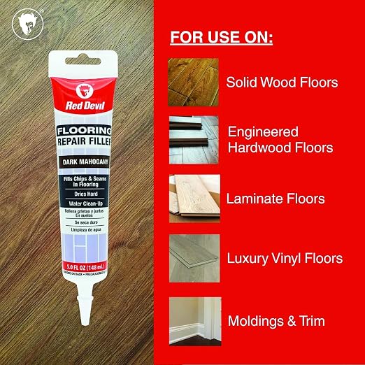 Red Devil 056070 Flooring Repair Filler, 5 oz., Dark Mahogany, 4 Pack - Image 3