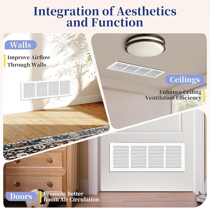 Fancat 24"W x 8"H Return Air Grille, Steel HVAC Return Air Vent Cover - Image 7