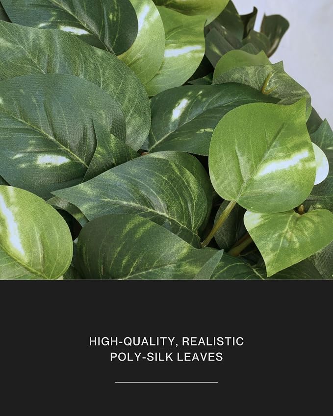 Retrograde 32" Fake Plant, Silk Faux Pothos Ivy Plant | Removable Pot Included - Image 3
