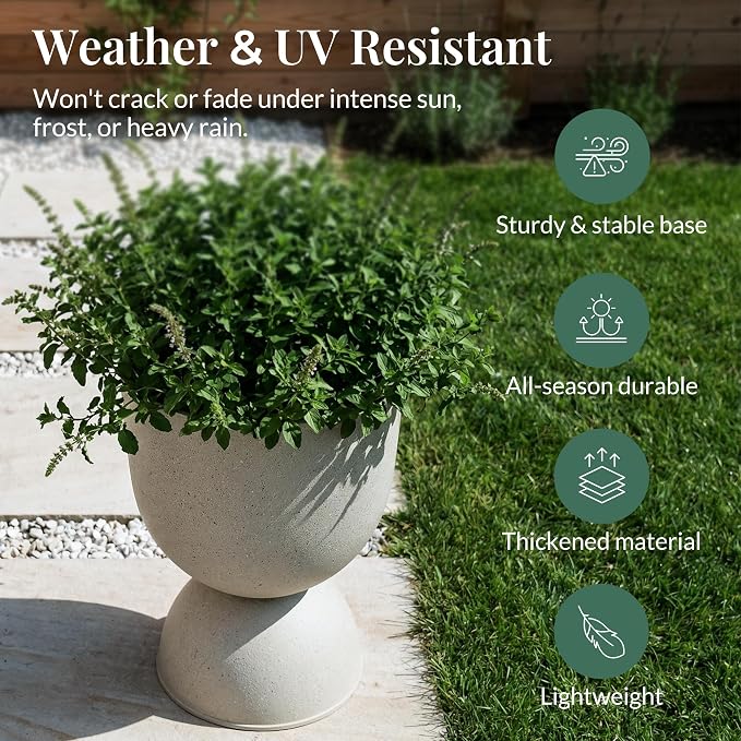 KOL Planters Flower Pots, Plastic Urn Planters - Image 4