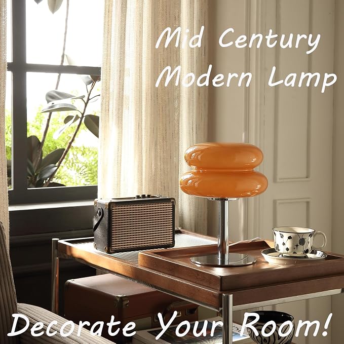 Glivpny Mushroom Table Lamp, Mid Century Modern Decor Lamp | Cool Desk Lamps - Image 2
