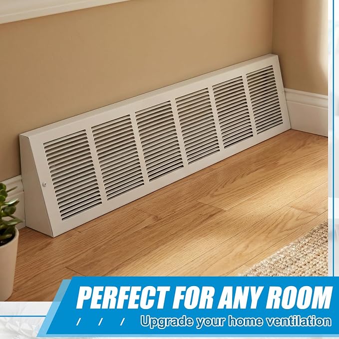 Honeydak 2 Pack Baseboard Register Vent Covers 30" x 6" Duct Opening - Image 6