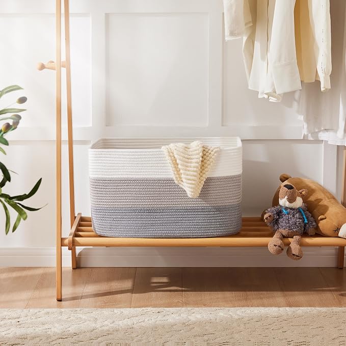 Artfeel Blanket Basket, Rectangle Woven Baskets - Image 4