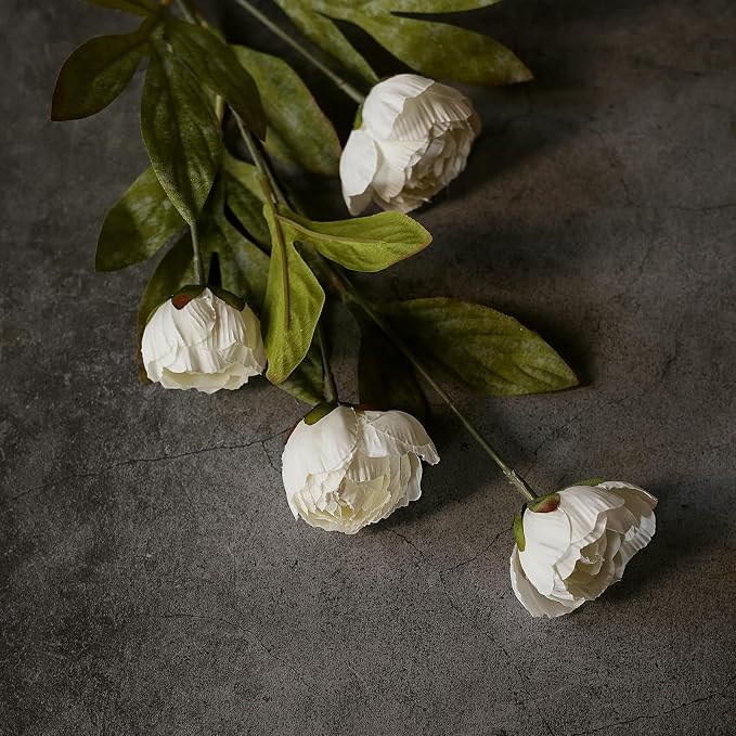 12 Pcs 27" Faux Silk Peony Artificial Flowers Stems - Image 3