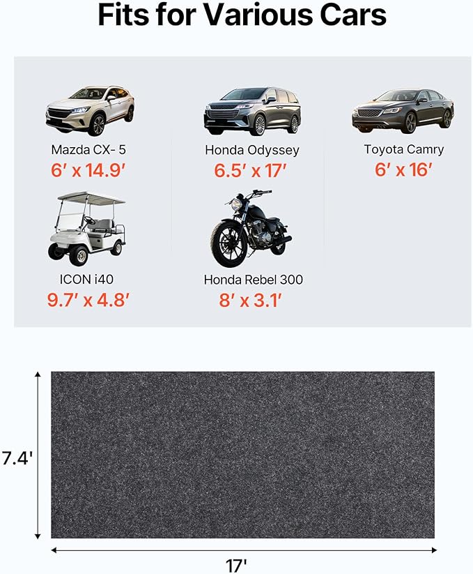 VEVOR Car Garage Mat, Shields Against Water, Durable Slip-Resistant Floor Cover - Image 2