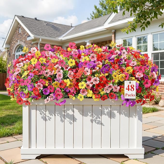 Alupssuc 48 Bundles Artificial Daisy Flowers UV Resistant by Alupssuc