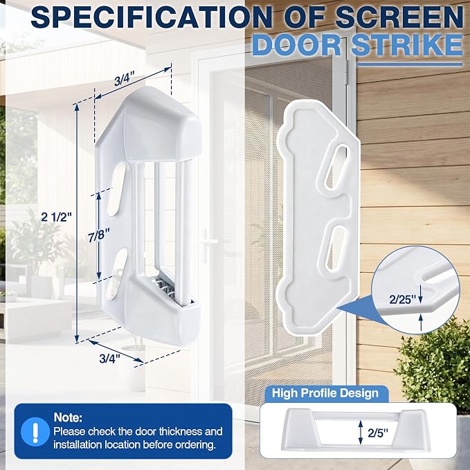 Enhon 1 Pack Screen Door Spring Strike Plate | Spring Loaded Screen and Storm - Image 3
