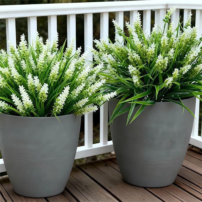 Geegoods 48 Bundles White Artificial Plants Flowers Outdoor, UV Resistant | - Image 5