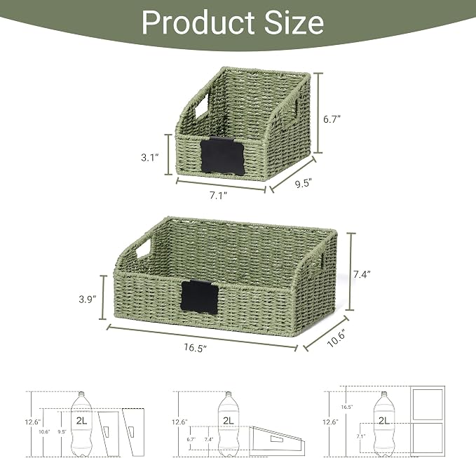 Pantry Organizers, Handwoven Large Wicker Baskets - Image 3
