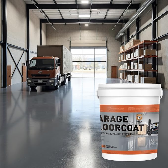 YOA Professional Concrete Garage Floor Paint, Acrylic Resin Coating, Medium Gray - Image 5