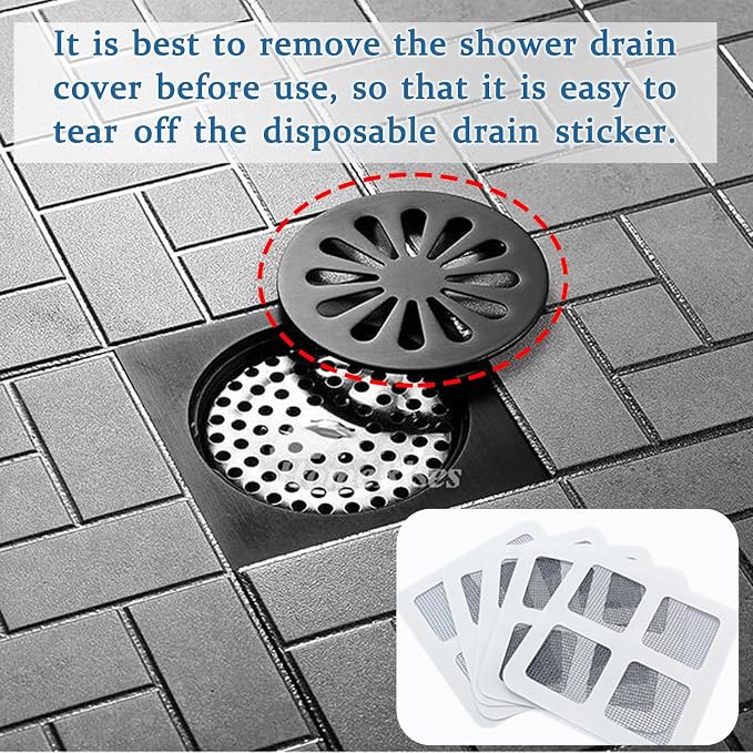 Disposable Hair Drain Stickers, Disposable mesh Cover Sewer Filter Screen - Image 5