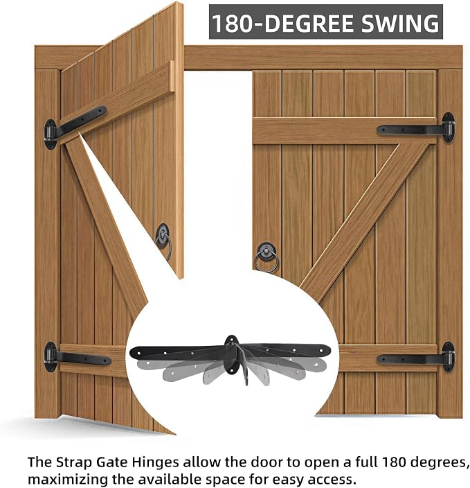 12 inches Strap Gate Hinges, T Shaped Lift Off Hinge | - Image 3