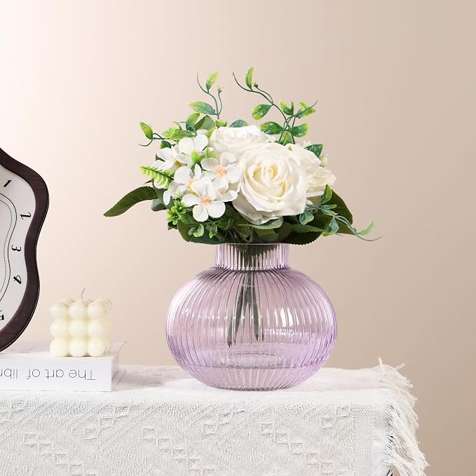 Purple Glass Vase, Flower Vases - Image 3