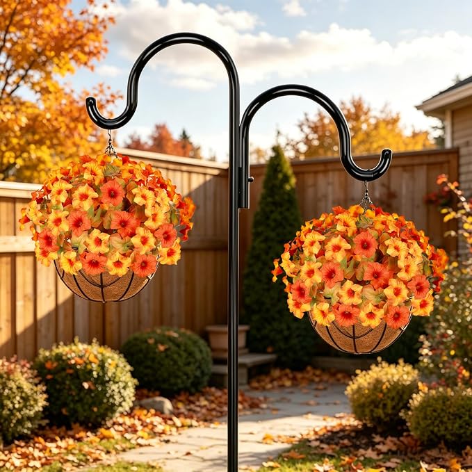 Artificial Fall Flowers for Outdoors, Faux Petunias Autumn Decoration, Fake - Image 5