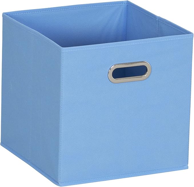 Household Essentials 6 ct Open Fabric Cube Storage Bins, Carolina Blue - Image 5