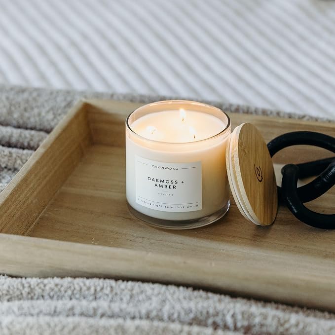 Oakmoss & Amber 3 Wick Scented Candle - Image 6