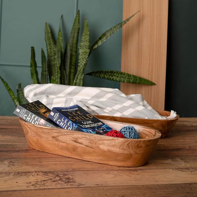 Wooden Dough Bowl – Handmade Decorative Bowls - Image 9