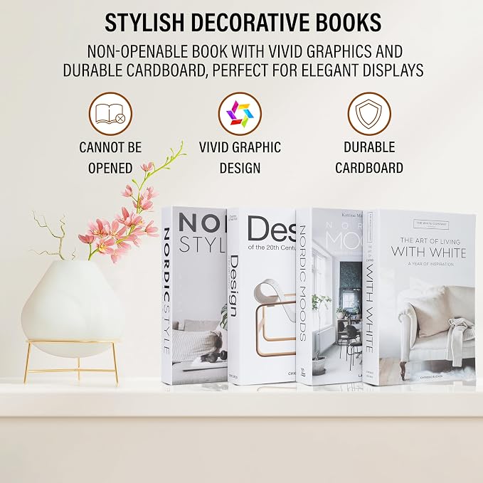 4 Pcs Decorative Books | Faux Black Coffee Table & Shelf Decor | Bold Modern - Image 7