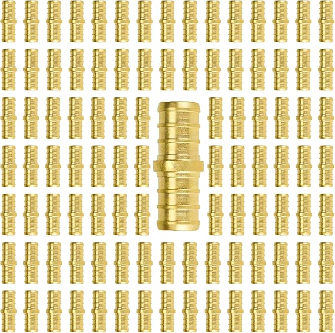 100-Pack 1/2 Inch PEX Coupling | Brass by SUNGATOR