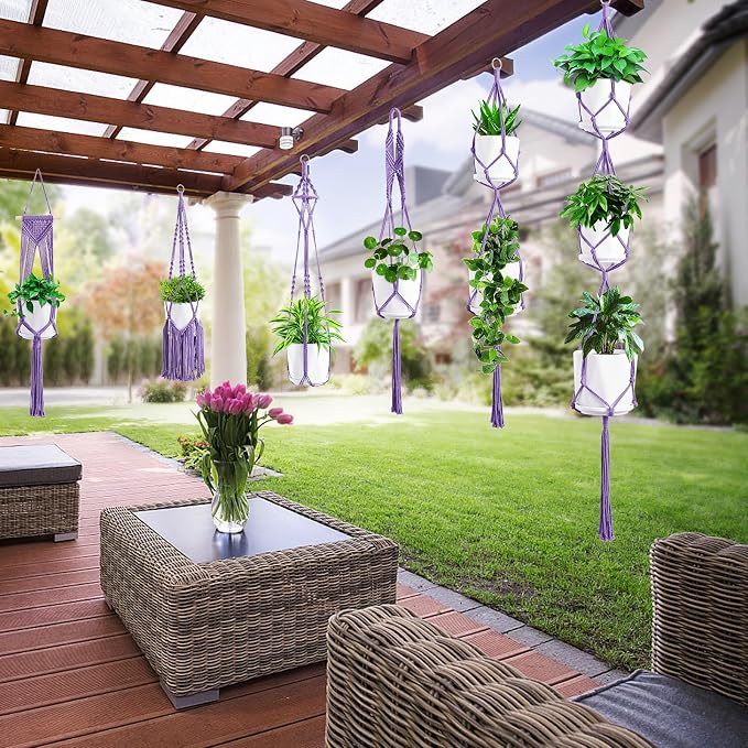 SFENNGPET Macrame Plant Hangers, handmade macromay plant hangers, indoor flower - Image 3