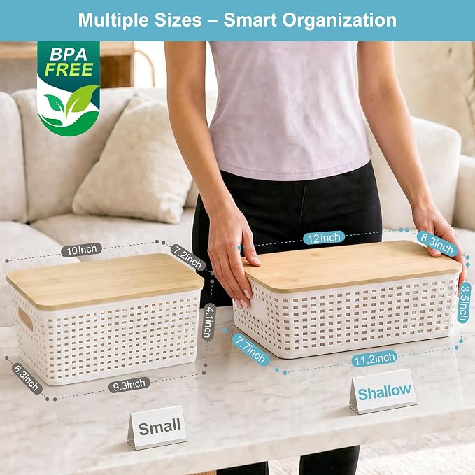 4 Pack Plastic Storage Bins - Image 9