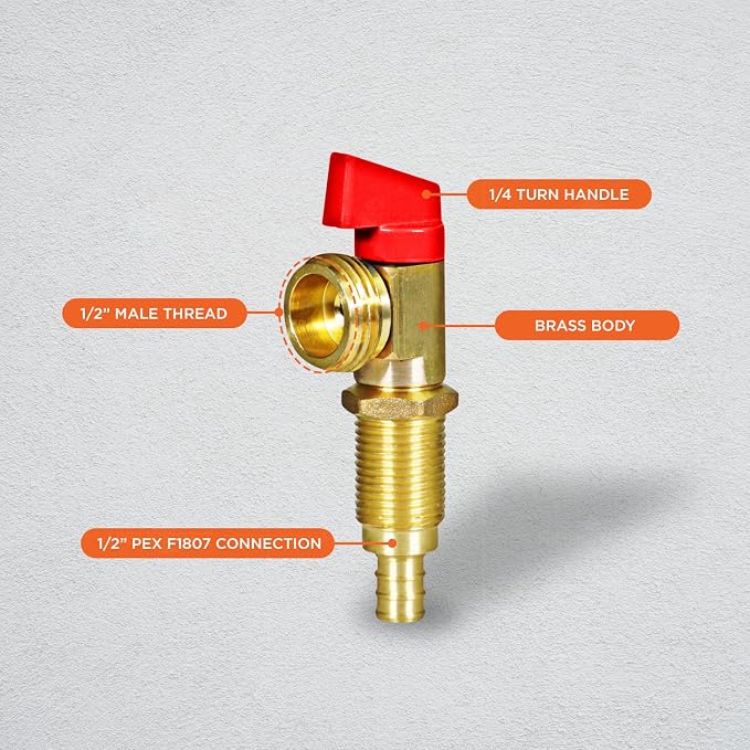 Highcraft 540Q Washing Machine Replacement Valve 1/2’’ PEX B Inlet x 3/4’’ MHT - Image 7