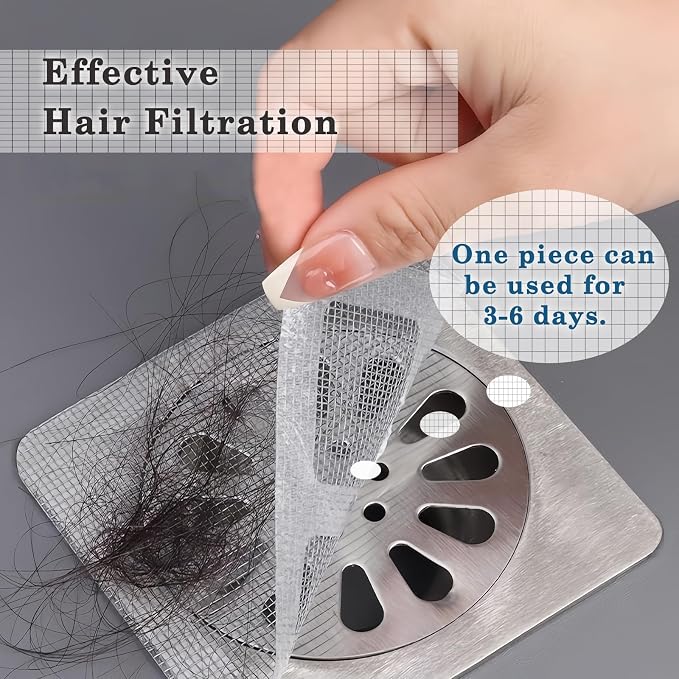 Disposable Hair Drain Stickers, Disposable mesh Cover Sewer Filter Screen - Image 2