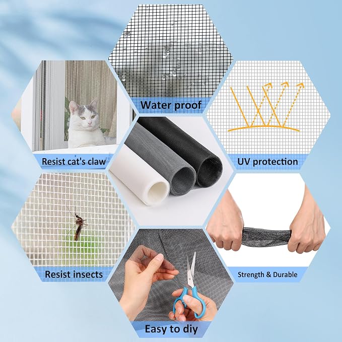 48"x102" Window Screen Mesh, Fiberglass Window Screen, Screen Door Mesh - Image 4