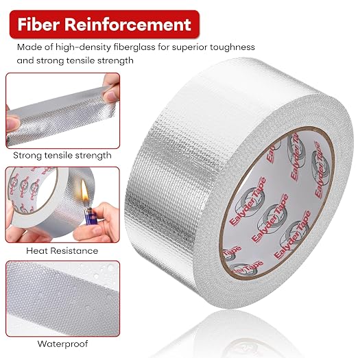 3" x 82Ft Aluminum Foil Heat Shield Tape Fiberglass Thermal Tape | High temp - Image 4