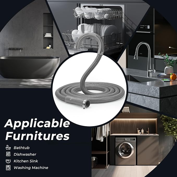14Ft Universal Washing Machine Drain Hose Flexible Extension Hose | Flexible - Image 8