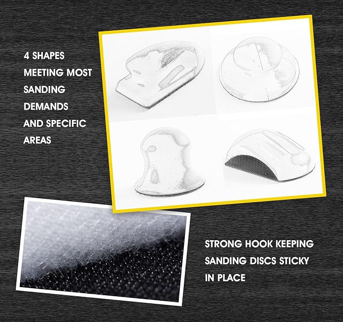 4PCS Hook and Loop Sanding Block Included 1 Cleaning Brush 5 Inch Round and - Image 5