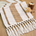 Boho Table Runner with Tassels 12x60 Inch by FEXIA