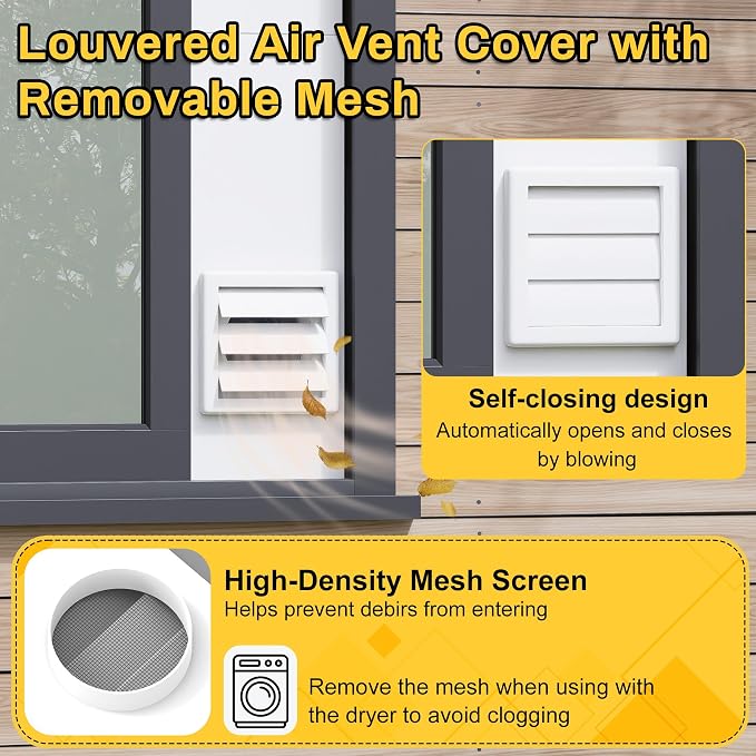 Dryer Vent Window Kit with Insulation Foam Panels - Image 5