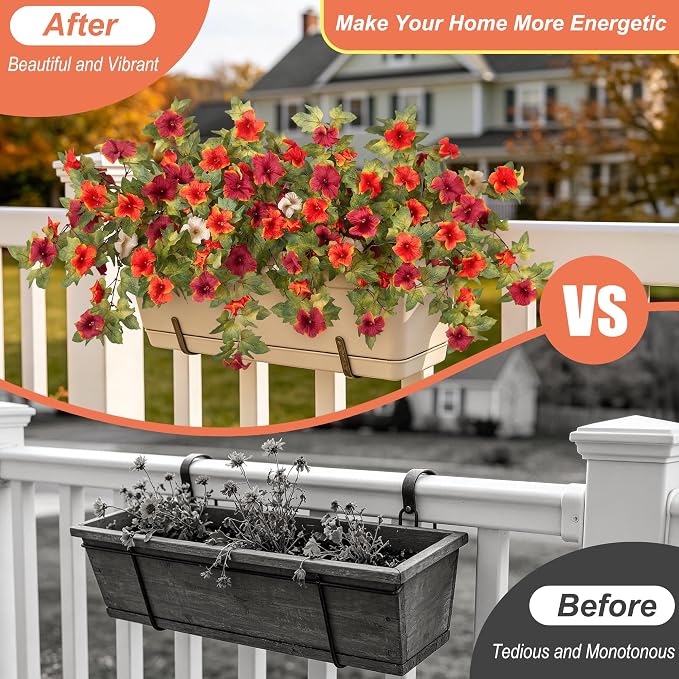 Ammyoo Artificial Fall Flowers Fake Petunias Plants - Image 5