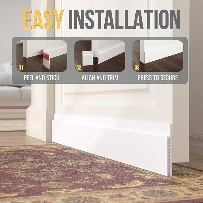 Door Draft Stopper for Huge Gap，3" W x 39" L Adjustable Widened Under Door Seal - Image 6