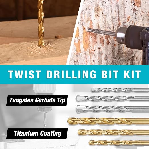 DURATECH Drill Bit Set, Metal Bits, Masonry Bits, Secure Organization, Quick - Image 3