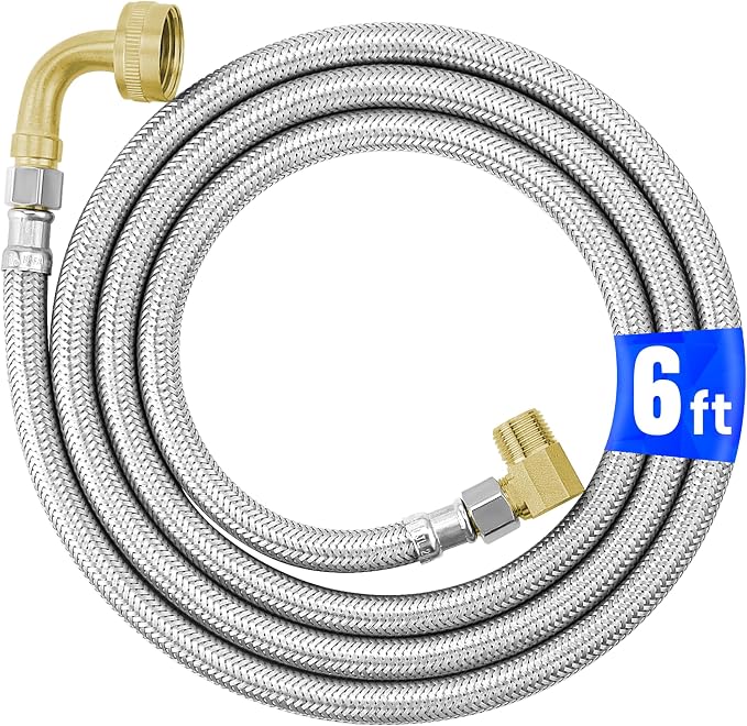 Dishwasher Supply Line Kit, 6 FT Stainless Steel Braided Hose - Image 8