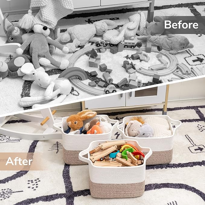 Goodpick Woven Storage Basket for Shelves, Cotton Rope Baskets for Toys - Image 7